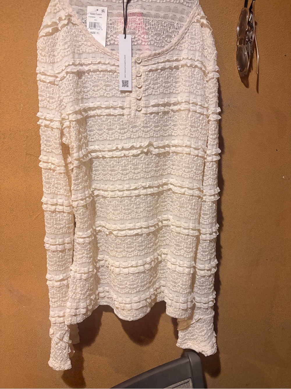 Sanctuary Cream Crochet Knit Top